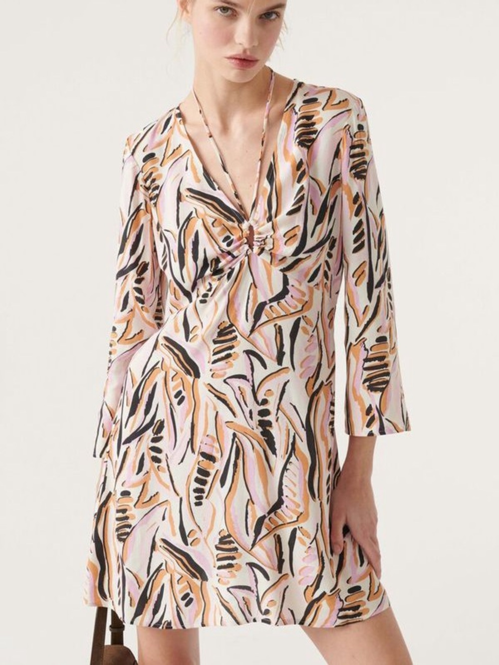 ba&sh Thesee Twist-Front Mini Dress - Small